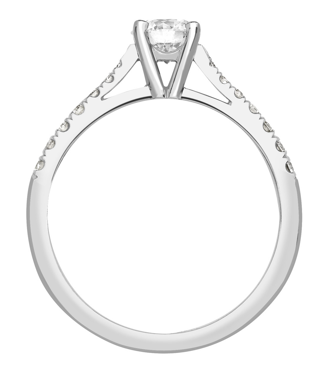 Round Four Claw Diamond Engagement Ring CRC762PLT Image 2